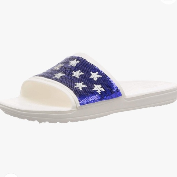 CROCS USA Sequin Slides NWT - Picture 4 of 11